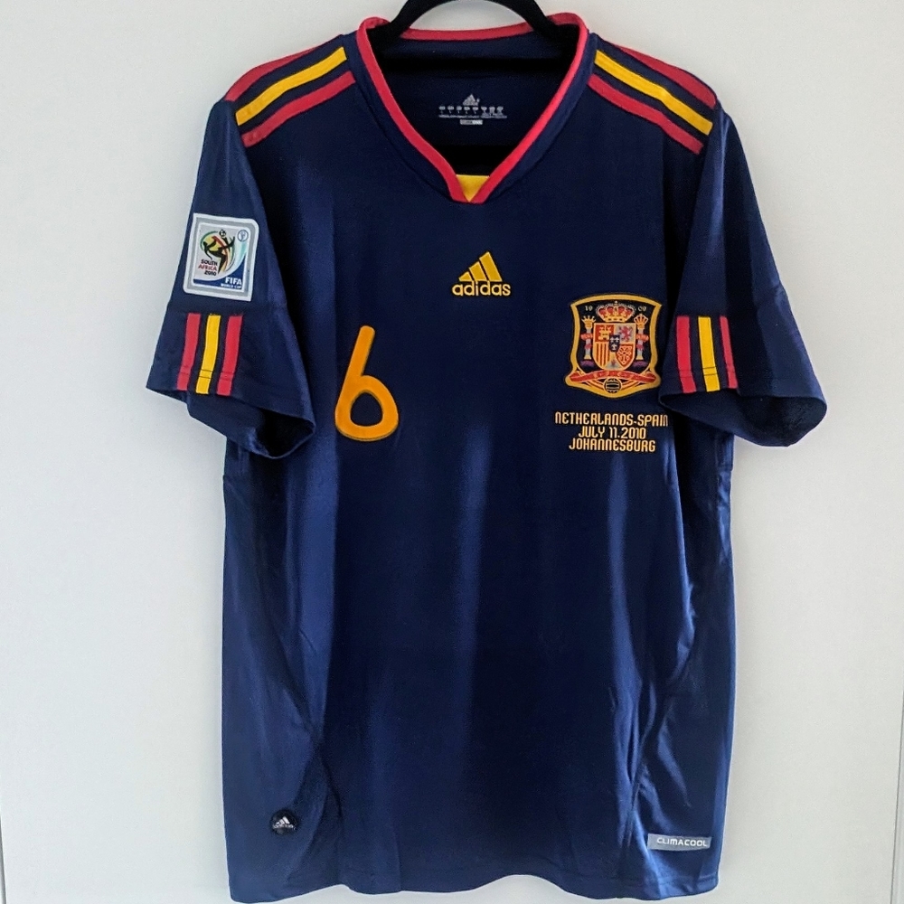 Spain Iniesta Retro Jersey 2010 World Cup Final #6